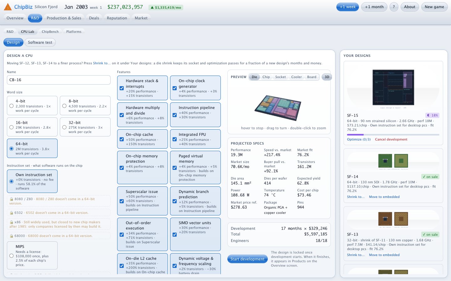 The ChipBiz CPU Lab in 2003, designing a 64-bit chip